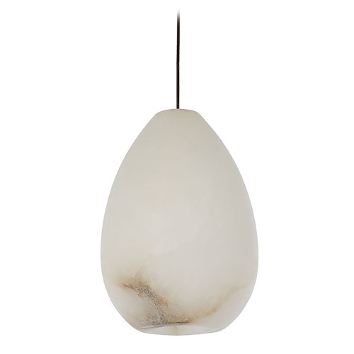 Visual Comfort Modern Collection Alina Alabaster Small Pendant in Antique Brass by VC Modern SLPD545ALBHAB