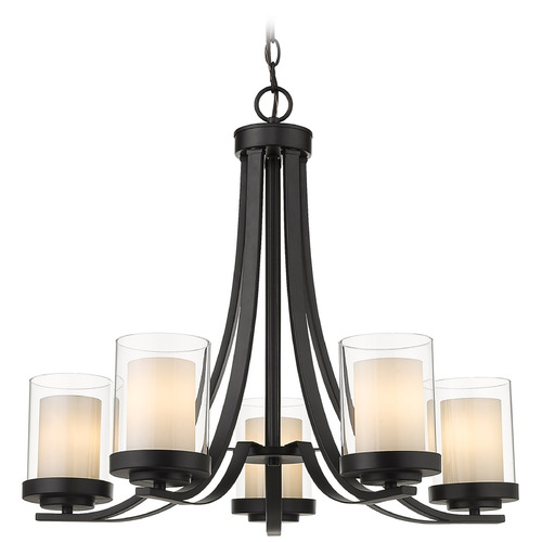 Z-Lite Willow Matte Black Chandelier by Z-Lite 426-5-MB
