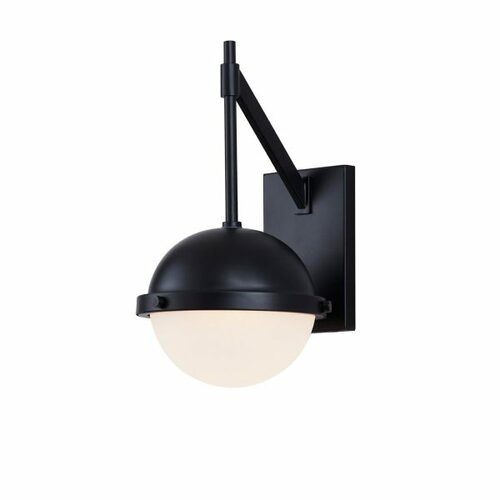 Justice Design Group Bowery LED Outdoor Wall Light in Black by Evolv by Justice Design Group FSN-7102W-ETCH-MBLK