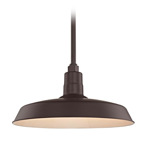 Recesso Lighting by Dolan Designs Bronze Pendant Barn Light with 18-Inch Shade BL-STM-BZ/BL-SH18-BZ
