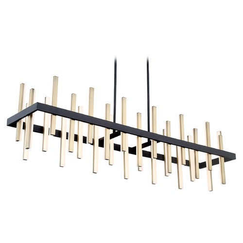 Modern Forms by WAC Lighting Harmonix 56-Inch LED Linear Chandelier in Black & Aged Brass by Modern Forms PD-87956-BK/AB
