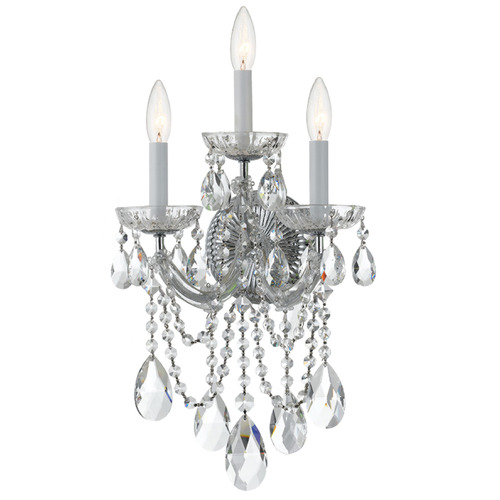 Crystorama Lighting Crystorama Lighting Maria Theresa Polished Chrome Sconce 4423-CH-CL-SAQ