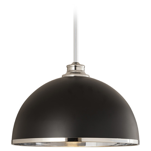 Z-Lite Landry Matte Black & Chrome Pendant by Z-Lite 1004P14-MB-CH
