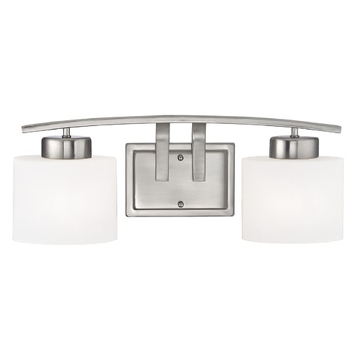 Design Classics Lighting Pearl 18-Inch Vanity Light in Satin Nickel with White Oval Glass 1382-09