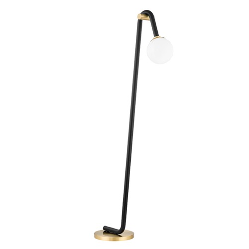 Mitzi by Hudson Valley Whit Aged Brass & Black Floor Lamp by Mitzi by Hudson Valley HL382401-AGB/BK