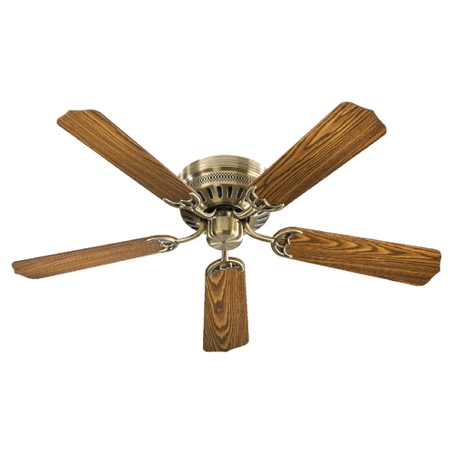 Quorum Lighting Hugger Antique Brass Ceiling Fan Without Light by Quorum Lighting 11525-4