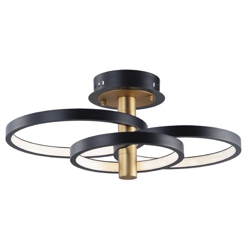 ET2 Lighting Hoopla Black & Gold LED Semi-Flush Mount by ET2 Lighting E24323-BKGLD