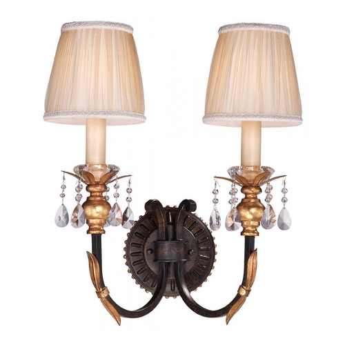 Metropolitan Lighting Sconce Wall Light in French Bronze with Gold Leaf by Metropolitan Lighting N2690-258B