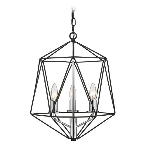 Z-Lite Geo Matte Black & Chrome Chandelier by Z-Lite 918-14MB-CH