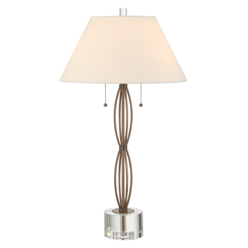 Currey and Company Lighting Currey and Company Mizner Antique Brass & Clear LED Table Lamp with Empire Shade 6000-1018