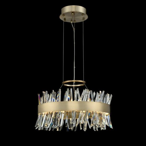 Allegri Lighting Glacier 20-Inch LED Pendant in Champagne Gold by Allegri Crystal 030253-038