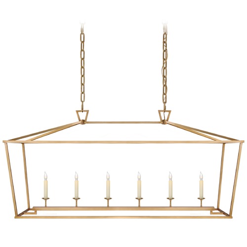 Visual Comfort Signature Collection E.F. Chapman Darlana Linear Lantern in Antique Brass by Visual Comfort Signature CHC2166AB