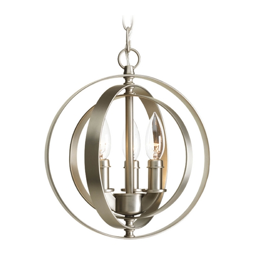 Progress Lighting Equinox Orb Pendant in Burnished Silver by Progress Lighting P5142-126