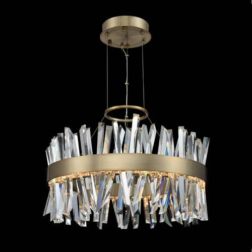 Allegri Lighting Glacier 25-Inch LED Pendant in Champagne Gold by Allegri Crystal 030254-038