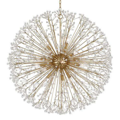 Hudson Valley Lighting Dunkirk 40-In Crystal Pendant in Aged Brass by Hudson Valley Lighting 6039-AGB