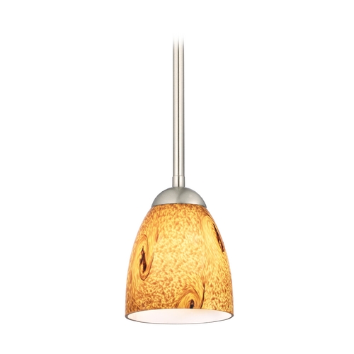 Design Classics Lighting Modern Mini-Pendant Light with Brown Art Glass 581-09 GL1001MB