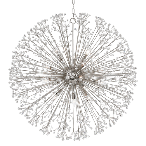 Mitzi by Hudson Valley Dunkirk 40-Inch Crystal Pendant in Nickel by Hudson Valley Lighting 6039-PN