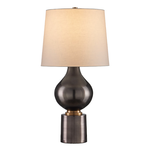 Currey and Company Lighting Currey and Company Tamerlane Black Nickel & Vintage Brass Table Lamp with Empire Shade 6000-0984