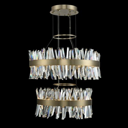 Allegri Lighting Glacier 2-Tier LED Pendant in Champagne Gold by Allegri Crystal 030256-038