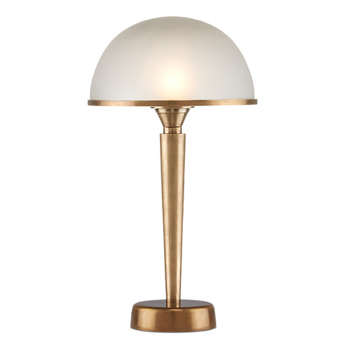 Currey and Company Lighting Currey and Company Gatsby Antique Brass LED Table Lamp with Bowl / Dome Shade 6000-0986