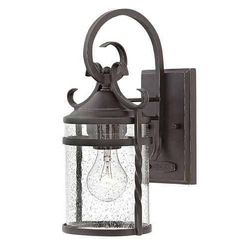Hinkley Traditional Seeded Glass Black Outdoor Wall Light by Hinkley Lighting 1140OL-CL