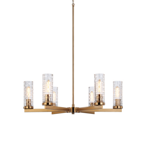 Matteo Lighting Matteo Lighting Weaver Aged Gold Brass Chandelier C32106AG