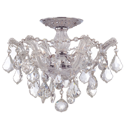 Crystorama Lighting Crystorama Lighting Maria Theresa Polished Chrome Semi-Flushmount Light 4430-CH-CL-SAQ