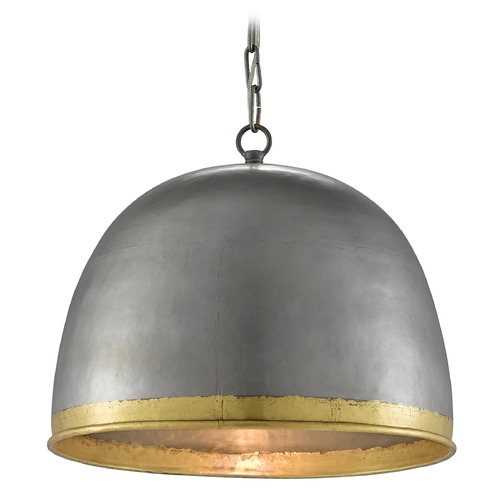 Currey and Company Lighting Matute Pendant in Pewter/Polished Brass by Currey & Company 9000-0477