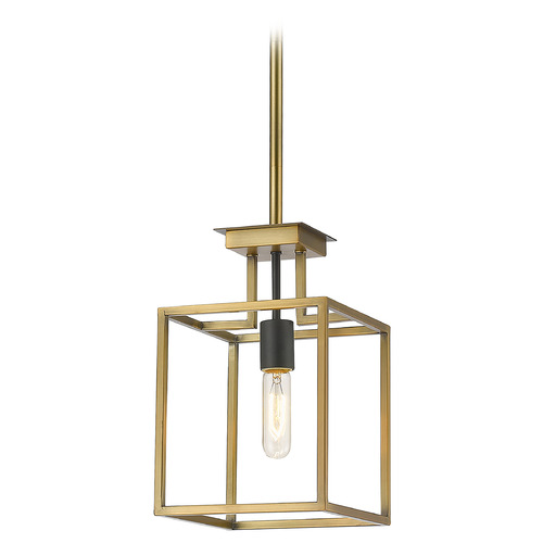 Z-Lite Quadra Olde Brass & Bronze Mini Pendant by Z-Lite 456MP-OBR-BRZ