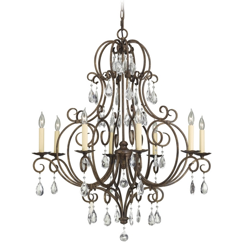 Generation Lighting Chateau 8-Light Crystal Chandelier in Mocha Bronze by Generation Lighting F2303/8MBZ