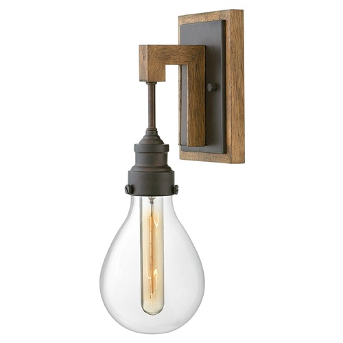 Hinkley Denton 15.75-Inch Wall Sconce in Iron & Walnut by Hinkley Lighting 3260IN