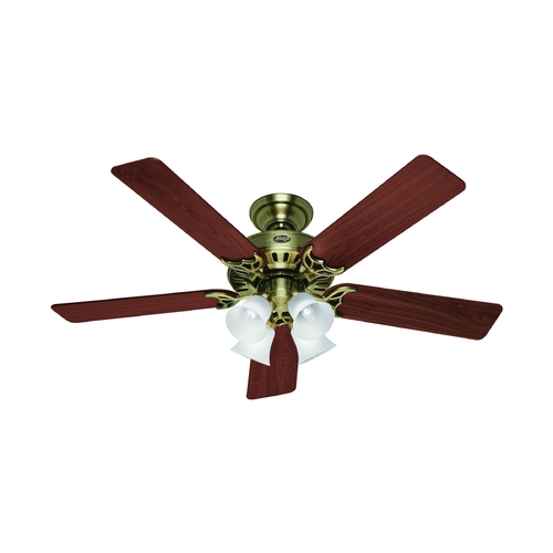 Hunter Fan Company Studio Series Antique Brass Ceiling Fan by Hunter Fan Company 53063