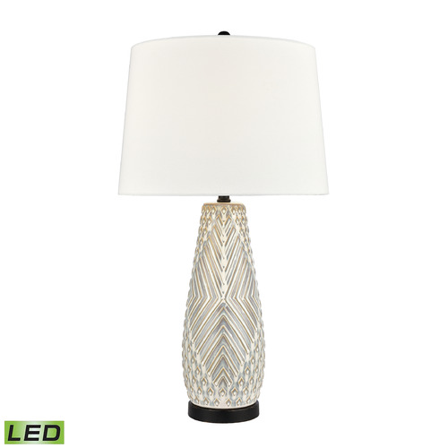 Elk Lighting Elk Lighting Whitland Gray Glazed & Matte Black LED Table Lamp with Empire Shade S0019-9491-LED