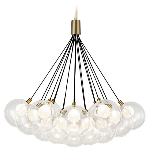Kuzco Lighting Kuzco Lighting Bolla Brushed Gold LED Pendant Light with Globe Shade CH3128-BG