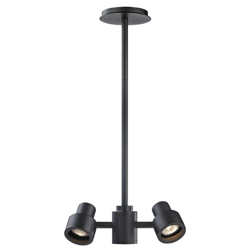 Recesso Lighting by Dolan Designs 2-Light Stepped Cylinder Adjustable Monopoint - Black - GU10 Base TR0212-BK