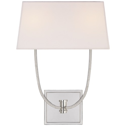 Visual Comfort Signature Collection E.F. Chapman Venini Double Sconce in Polished Nickel by Visual Comfort Signature CHD2621PNL