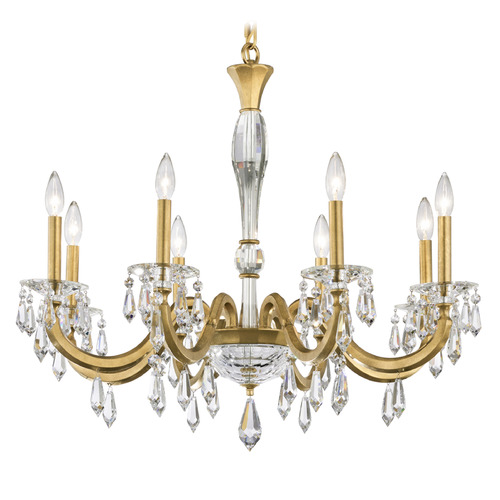 Schonbek Lighting Schonbek Worldwide Lighting Napoli Heirloom Gold Crystal Chandelier S7608N-22R
