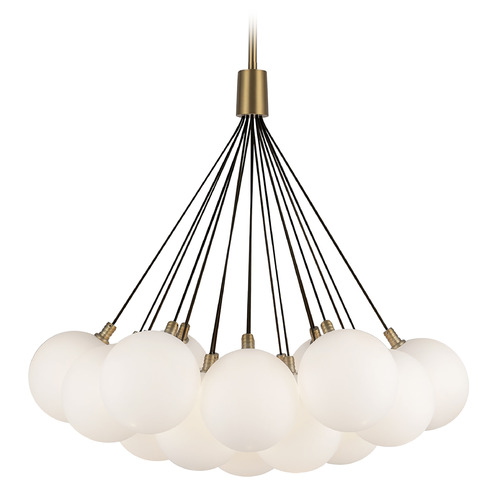 Kuzco Lighting Kuzco Lighting Bolla Brushed Gold LED Pendant Light with Globe Shade CH3128-BG/OP