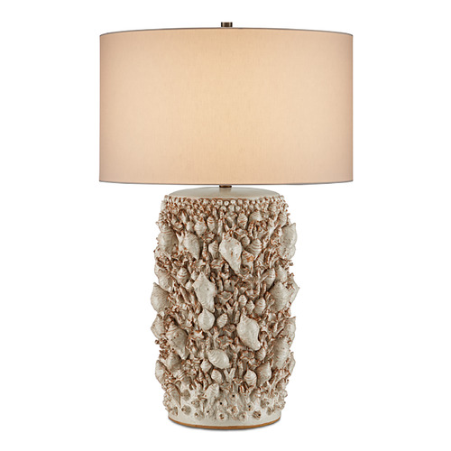Currey and Company Lighting Currey and Company Corfu Milky White Table Lamp with Drum Shade 6000-0994