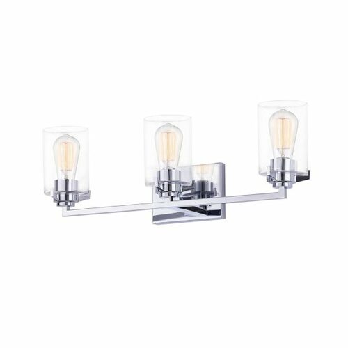 Justice Design Group Cilindro 3-Light Bath Bar in Chrome by Evolv by Justice Design Group FSN-8093-CLER-CROM