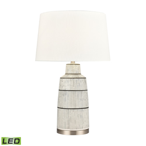 Elk Lighting Elk Lighting Ansley Gray Glazed & Satin Nickel LED Table Lamp with Empire Shade S0019-9505-LED