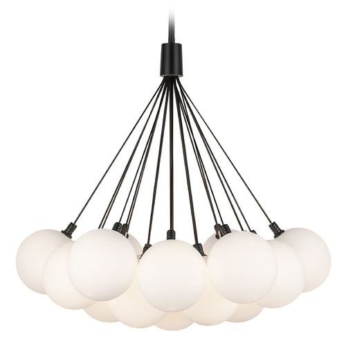 Kuzco Lighting Kuzco Lighting Bolla Black LED Pendant Light with Globe Shade CH3128-BK/OP