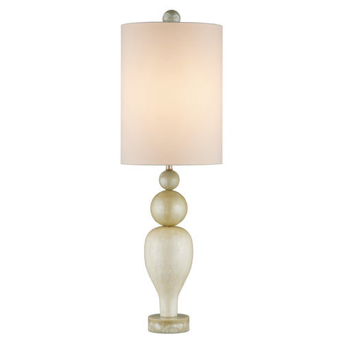 Currey and Company Lighting Currey and Company Hutson Warm Ivory & Light Olive Table Lamp with Cylindrical Shade 6000-1038