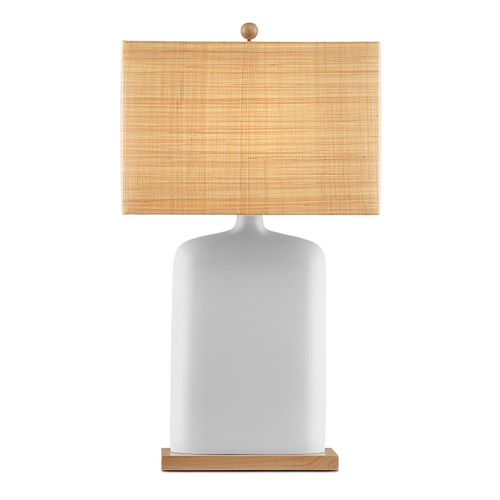 Currey and Company Lighting Currey and Company Musing White & Natural Table Lamp with Rectangle Shade 6000-0998