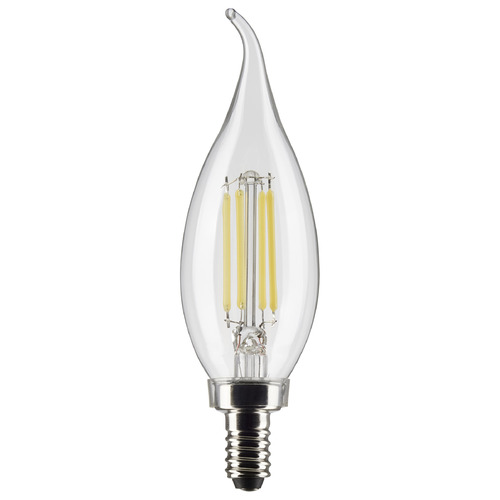 Satco Lighting 4W CA10 3000K Clear LED Light Bulbs 2-Pack by Satco Lighting S21841