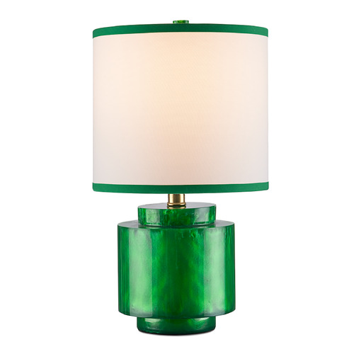 Currey and Company Lighting Currey and Company Beryl Green Swirl Table Lamp with Drum Shade 6000-1001