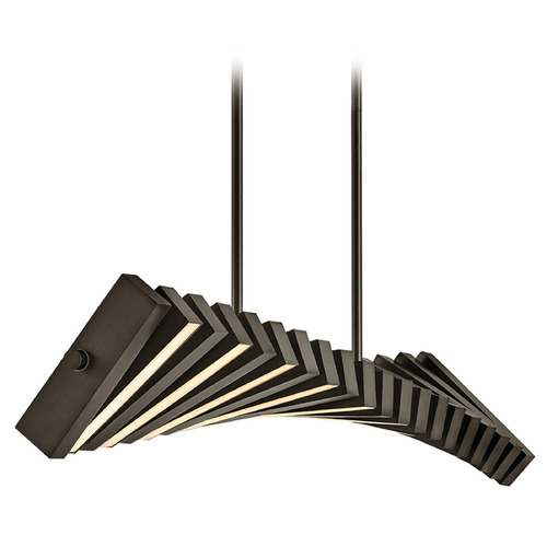 Fredrick Ramond Stitch Painted Black Oxide LED Island Light by Hinkley Lighting FR42455PBO