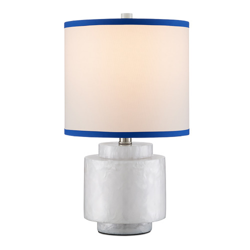Currey and Company Lighting Currey and Company Beryl White Swirl Table Lamp with Drum Shade 6000-1002