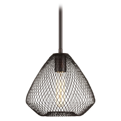 Progress Lighting Mesh Antique Bronze Mini Pendant by Progress Lighting P5337-20
