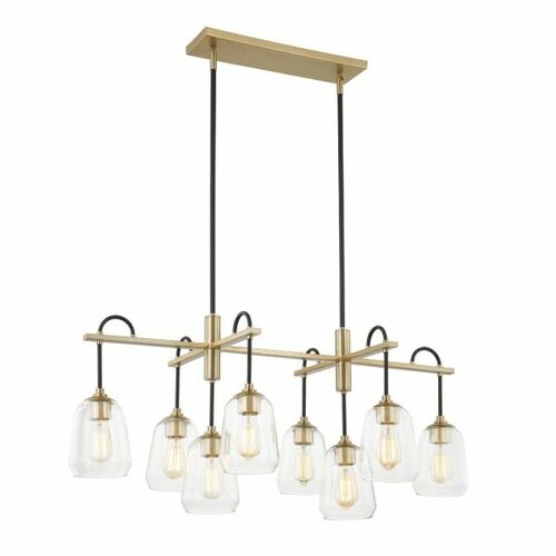 Justice Design Group Arcwell Linear Light in Black & Brass by Evolv by Justice Design Group FSN-8108-CLER-MBBR